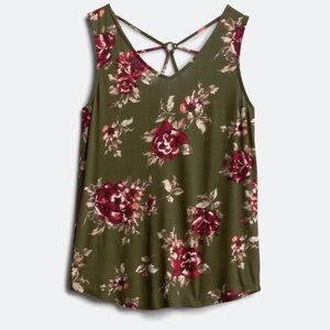 Papermoon Olive Floral Ring Detail Tank